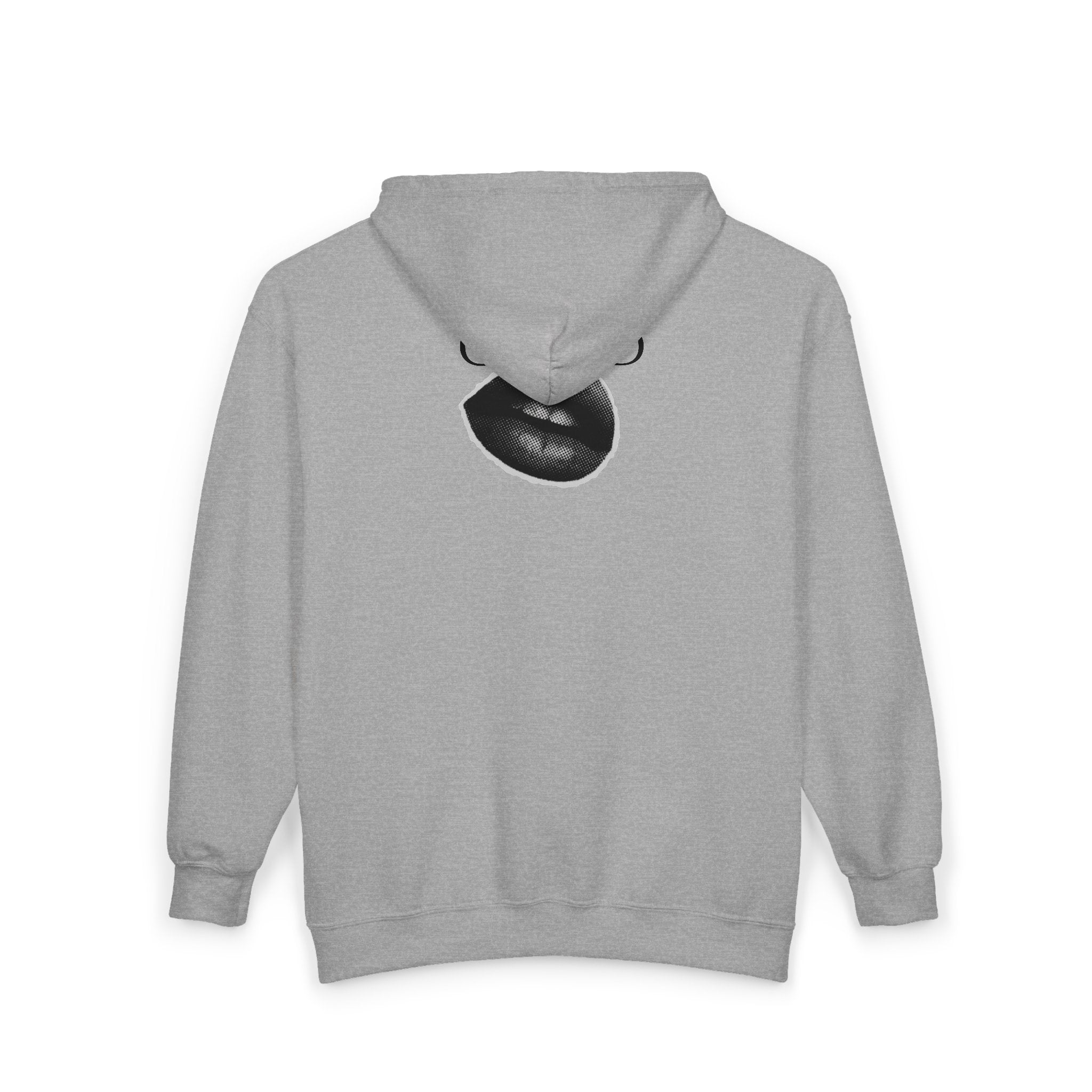 Creed Atelier Zip Hoodie — Minimal Logo & Lips Graphic Full-Zip Sweatshirt