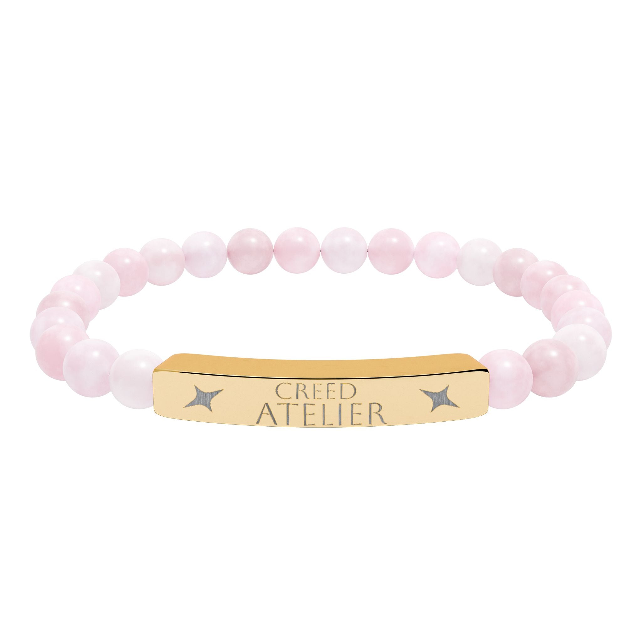 Engraved Natural Stone Stretch Bar Bracelet  Creed Atelier – Custom Name Bar for Men & Women