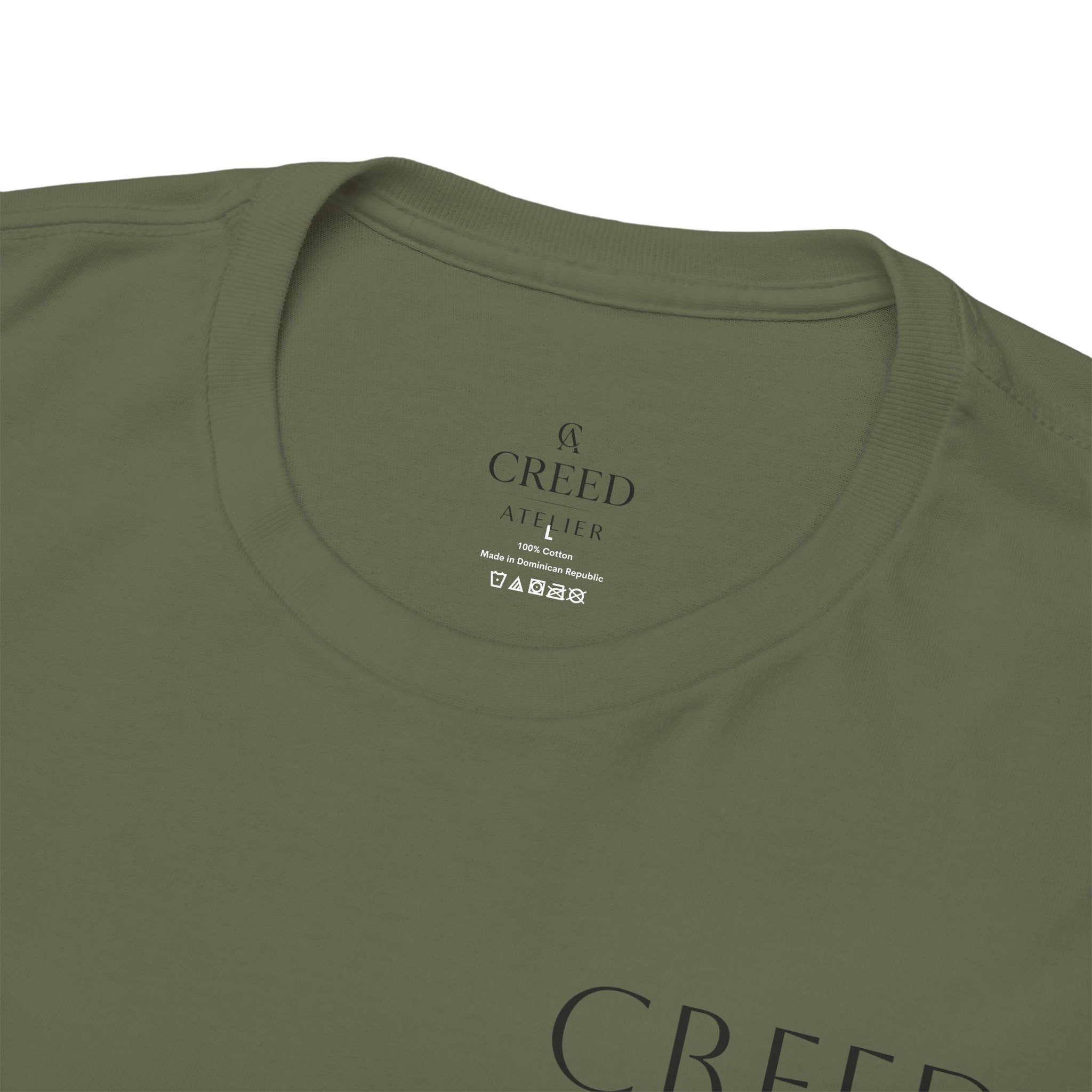 Creed Atelier Graphic Tee — Minimalist Fashion Logo T-Shirt