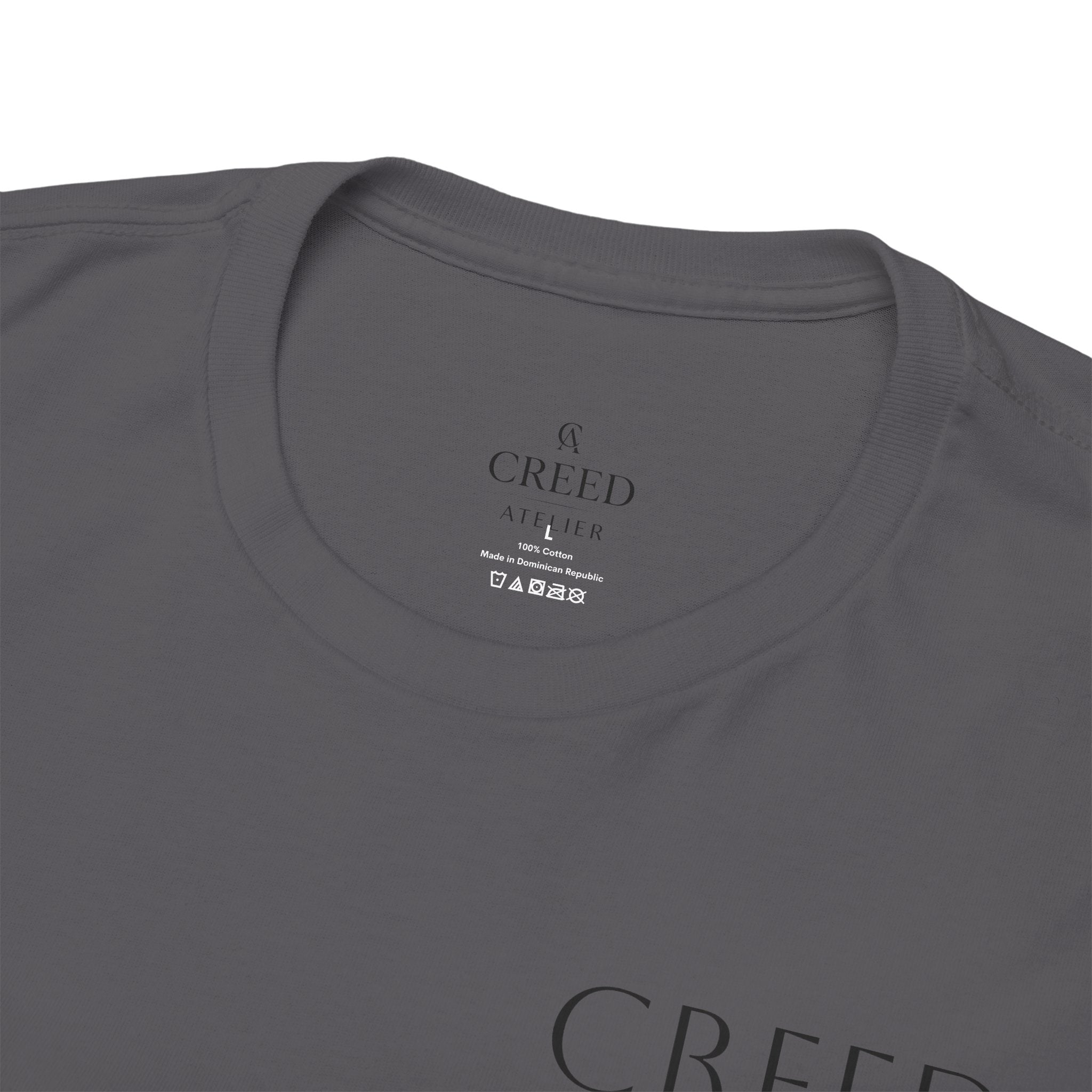 Creed Atelier Graphic Tee — Minimalist Fashion Logo T-Shirt
