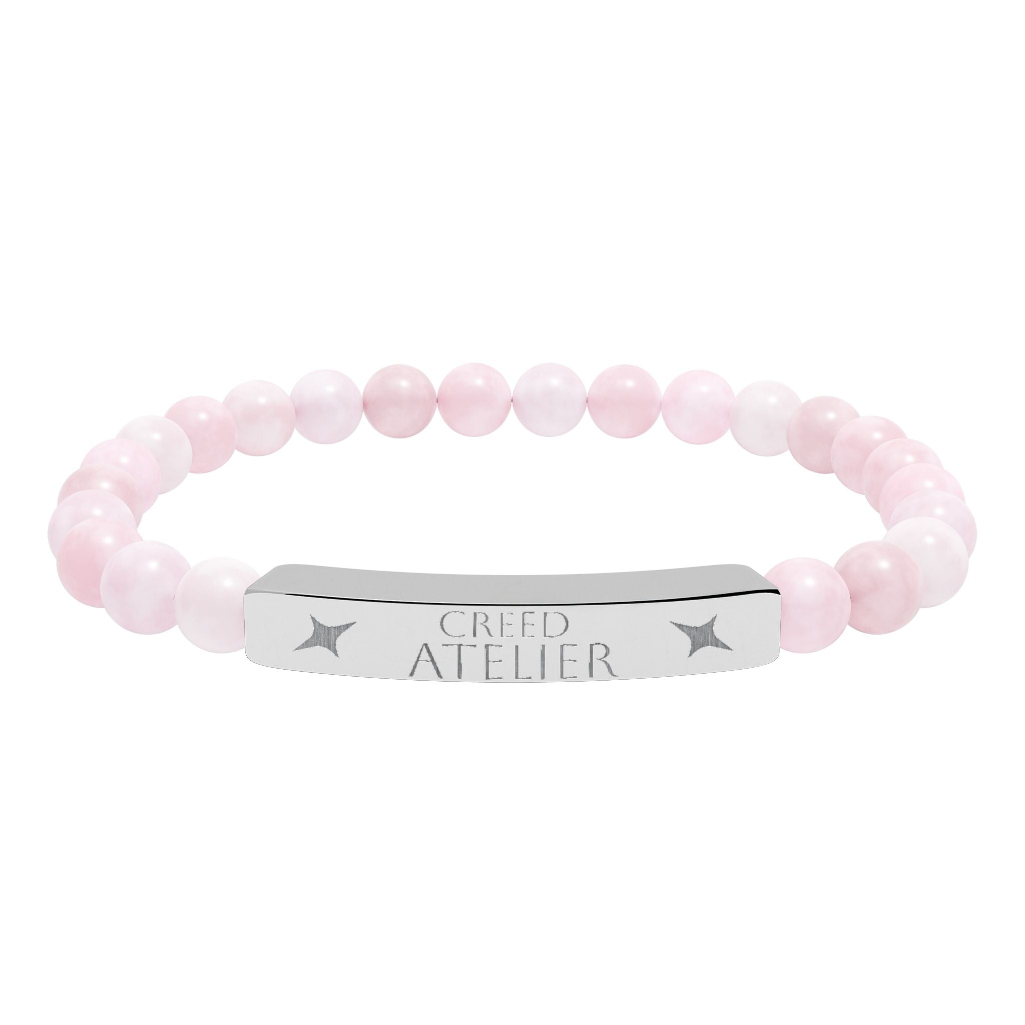 Engraved Natural Stone Stretch Bar Bracelet  Creed Atelier – Custom Name Bar for Men & Women
