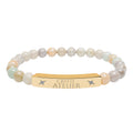 Engraved Natural Stone Stretch Bar Bracelet  Creed Atelier – Custom Name Bar for Men & Women