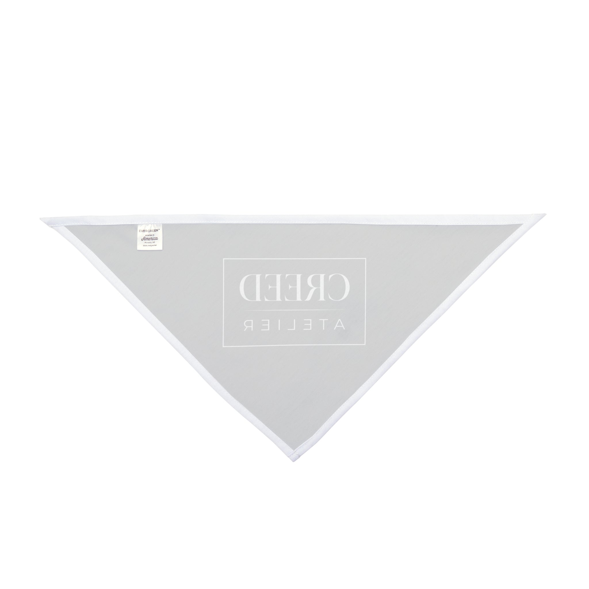 Creed Atelier White Pet Bandana - Luxury Branded Triangle Scarf for Dogs & Cats